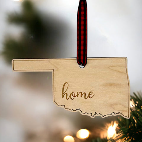 Oklahoma Home Script Ornament