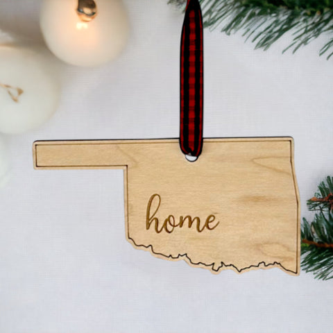 Oklahoma Home Script Ornament