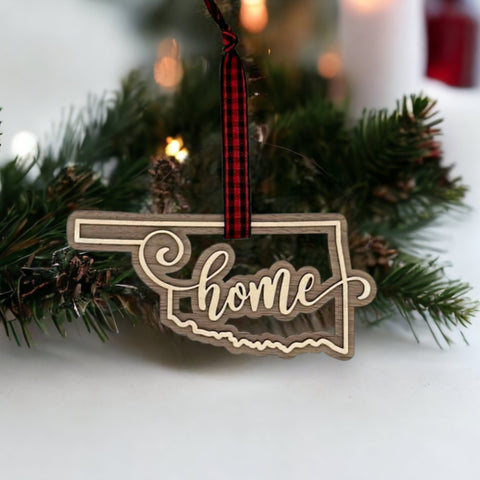 Oklahoma Home Double Layer Ornament