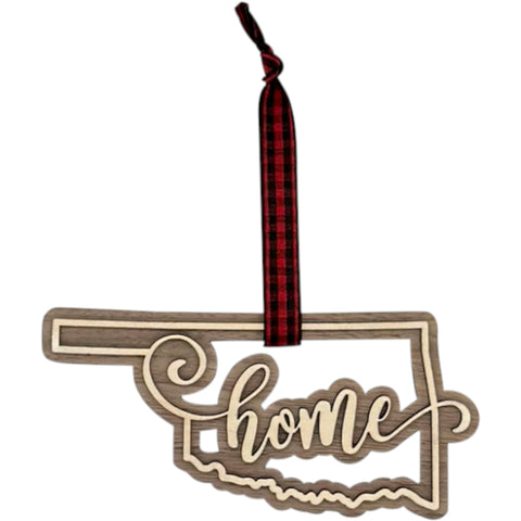 Oklahoma Home Double Layer Ornament