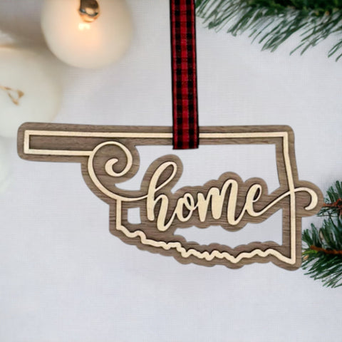 Oklahoma Home Double Layer Ornament