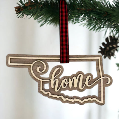 Oklahoma Home Double Layer Ornament