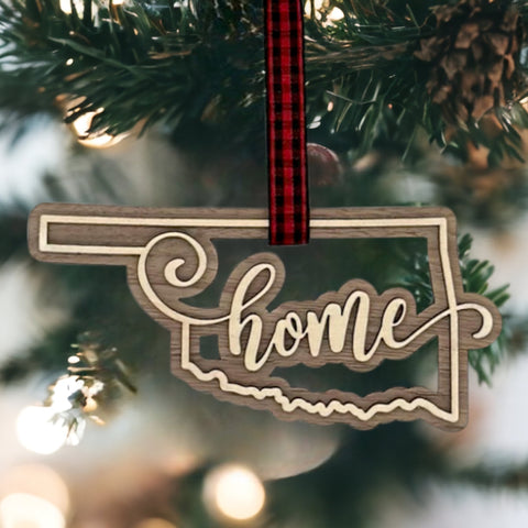 Oklahoma Home Double Layer Ornament