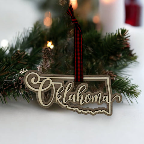 Oklahoma Double Layer Ornament