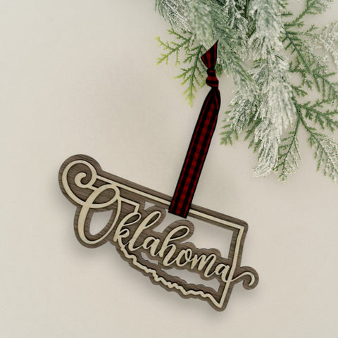 Oklahoma Double Layer Ornament