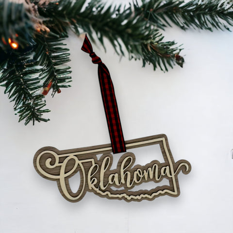 Oklahoma Double Layer Ornament