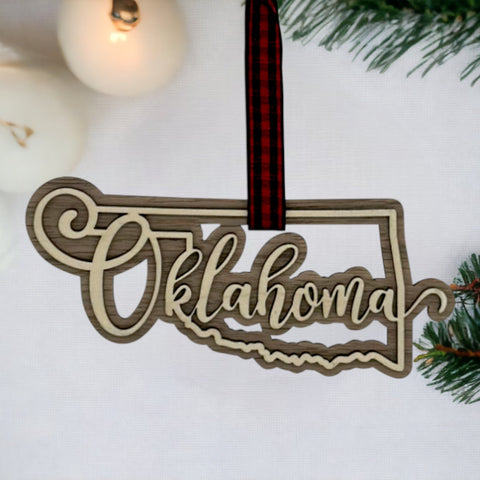 Oklahoma Double Layer Ornament