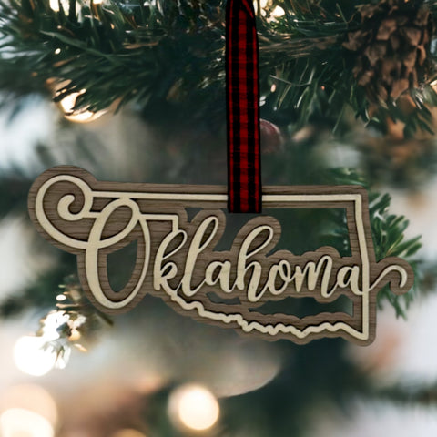 Oklahoma Double Layer Ornament