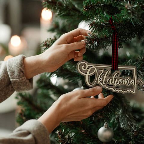 Oklahoma Double Layer Ornament