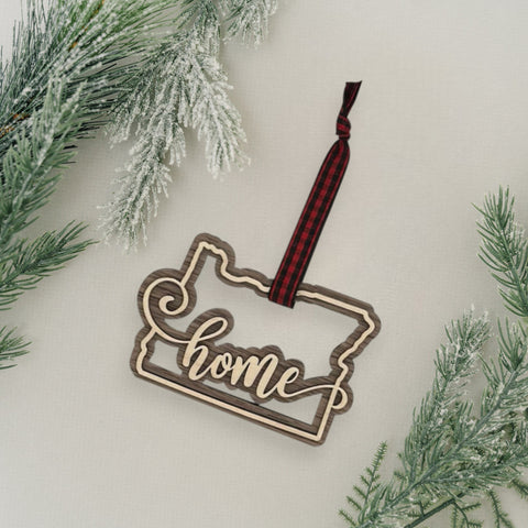 Oregon Home Double Layer Ornament