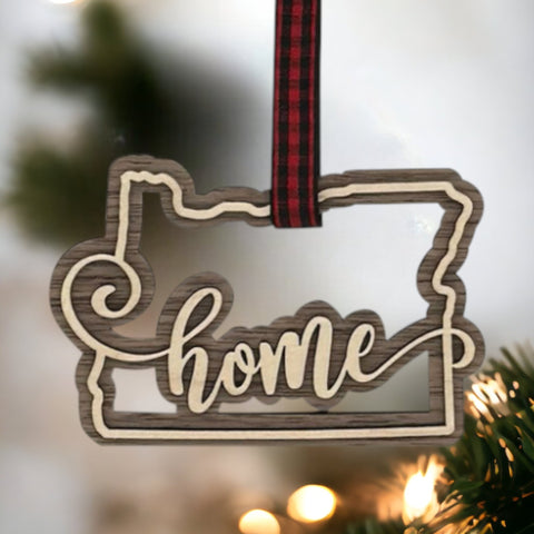 Oregon Home Double Layer Ornament