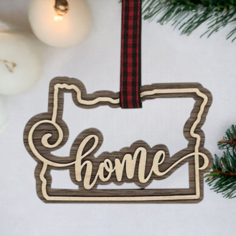 Oregon Home Double Layer Ornament