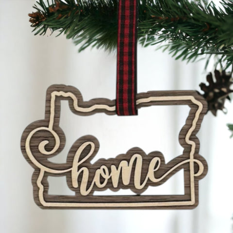 Oregon Home Double Layer Ornament