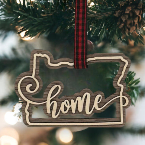 Oregon Home Double Layer Ornament