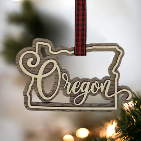 Oregon Double Layer Ornament