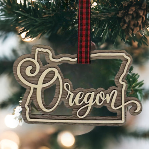 Oregon Double Layer Ornament