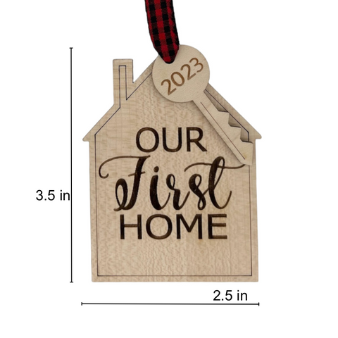 Capture the joy of a significant milestone with the Our First Home personalized ornament. This special keepsake commemorates the beginning of a new chapter, adorned with personalized details, making it a cherished addition to your holiday decorations.