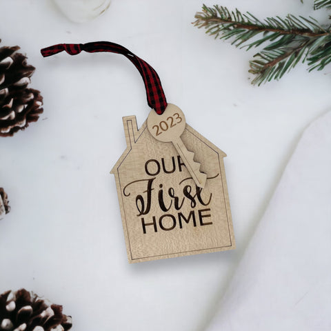 Capture the joy of a significant milestone with the Our First Home personalized ornament. This special keepsake commemorates the beginning of a new chapter, adorned with personalized details, making it a cherished addition to your holiday decorations.