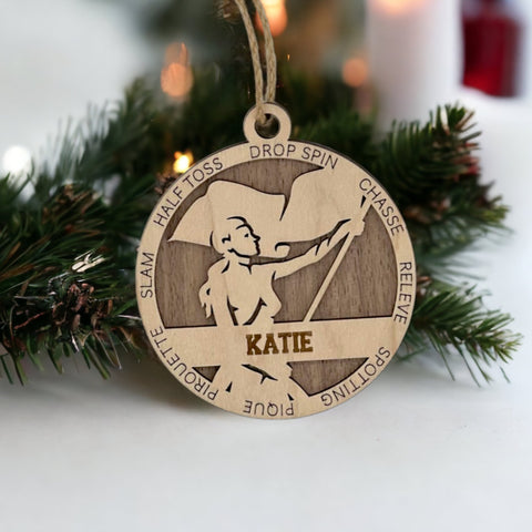 Add a personalized touch to your tree with our Color Guard Ornament! Celebrate the artistry and precision of color guard with this unique and festive keepsake. Elevate your holiday decor with a touch of personalized cheer. Order yours now for a season of marching to the beat of your own holiday style.