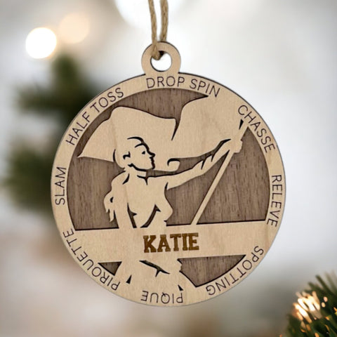 Add a personalized touch to your tree with our Color Guard Ornament! Celebrate the artistry and precision of color guard with this unique and festive keepsake. Elevate your holiday decor with a touch of personalized cheer. Order yours now for a season of marching to the beat of your own holiday style.