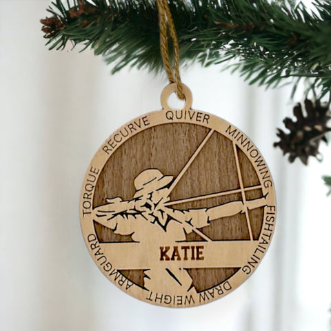 Hit the bullseye of holiday cheer with our Personalized Female Archer Ornament! Crafted for archery enthusiasts, this custom keepsake adds a personal touch to your tree. Celebrate the precision and strength of your archer with this spirited ornament. Customize now for a striking touch in holiday decor – order your Personalized Female Archer Ornament today!