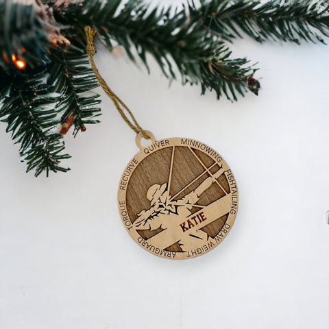 Hit the bullseye of holiday cheer with our Personalized Female Archer Ornament! Crafted for archery enthusiasts, this custom keepsake adds a personal touch to your tree. Celebrate the precision and strength of your archer with this spirited ornament. Customize now for a striking touch in holiday decor – order your Personalized Female Archer Ornament today!