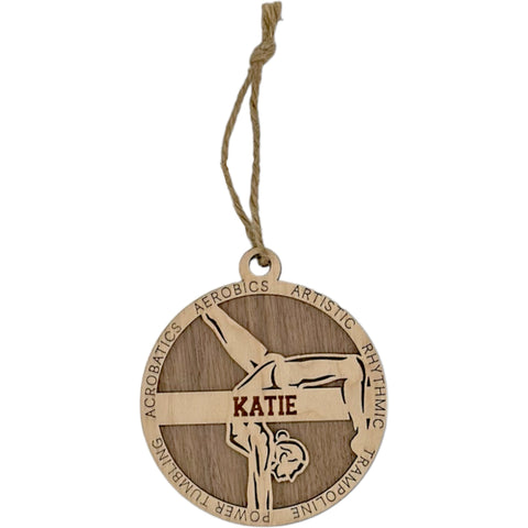 Sparkle and flip into the holiday season with our Personalized Female Gymnast Ornament! Crafted for gymnastics enthusiasts, this custom keepsake adds a personal touch to your tree. Celebrate the grace and strength of your gymnast with this spirited ornament. Customize now for a dazzling touch in holiday decor – order your Personalized Female Gymnast Ornament today!