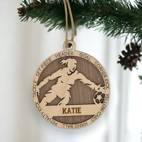 Defend your holiday spirit with our Personalized Female Soccer Goalie Ornament! Crafted for soccer enthusiasts, this custom keepsake adds a personal touch to your tree. Celebrate the goalie in your life with this spirited ornament. Customize now for a winning goal in holiday decor – order your Personalized Female Soccer Goalie Ornament today!