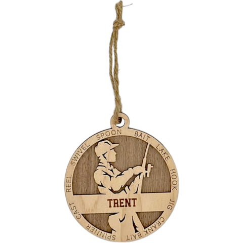 Reel in the holiday joy with our Personalized Male Fishing Ornament! Crafted for fishing enthusiasts, this custom keepsake adds a personal touch to your tree. Celebrate the catch and passion of your angler with this spirited ornament. Customize now for a reel-y unique touch in holiday decor – order your Personalized Male Fishing Ornament today!