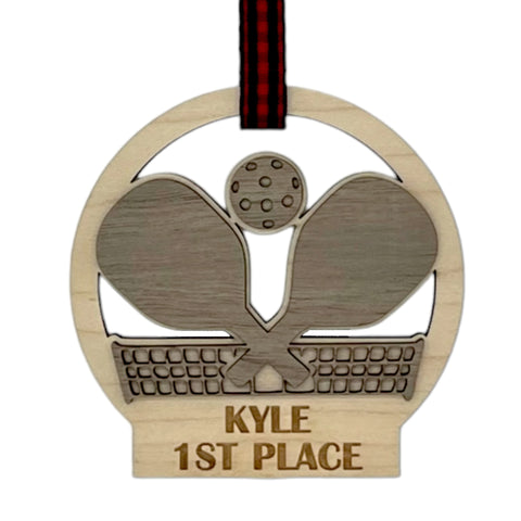 Personalized Pickleball Paddle Ornament, a sporty and unique addition to your holiday decor. Customize with a name or special message, celebrating the joy of pickleball and creating a cherished keepsake for enthusiasts during the festive season.