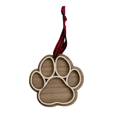 Adorable Personalized Dog Paw Ornament - Cherish your furry friend with this customized ornament featuring a cute paw print. Add your dog's name for a truly special keepsake, perfect for celebrating the joy your pet brings to your holiday season.