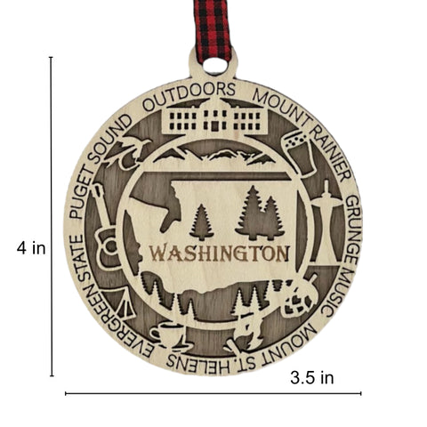 Unveil the beauty of the Evergreen State! Introducing the Washington Highlights Ornament—a miniature marvel capturing the essence of the Pacific Northwest. Elevate your holiday decor with a touch of Washington's wonders!