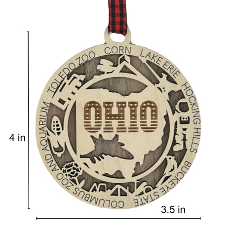 Ohio pride, ornament-sized! Introducing the Ohio State Highlights Ornament—a mini tribute to the heart of it all. Elevate your holiday decor with a touch of Buckeye State charm. Celebrate the season with a dash of Ohio spirit!