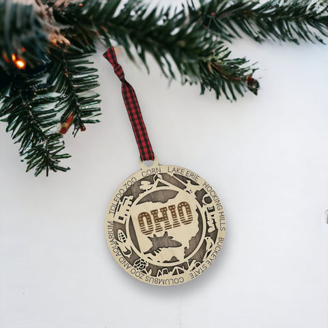 Ohio pride, ornament-sized! Introducing the Ohio State Highlights Ornament—a mini tribute to the heart of it all. Elevate your holiday decor with a touch of Buckeye State charm. Celebrate the season with a dash of Ohio spirit!