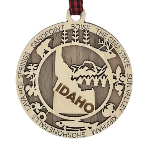 Adorn your tree with the charm of Idaho! Our Idaho State Highlights Ornament showcases the beauty of the Gem State. From rugged mountains to scenic landscapes, celebrate the spirit of Idaho in every detail.