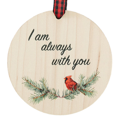 Beautiful red cardinal memorial ornament, symbolizing a loved one's presence. A poignant tribute adorned with a red bird, capturing the spirit and memory of a cherished individual, bringing comfort and warmth during the holiday season.