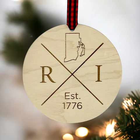 Rhode Island Established Ornament