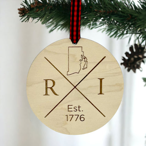 Rhode Island Established Ornament