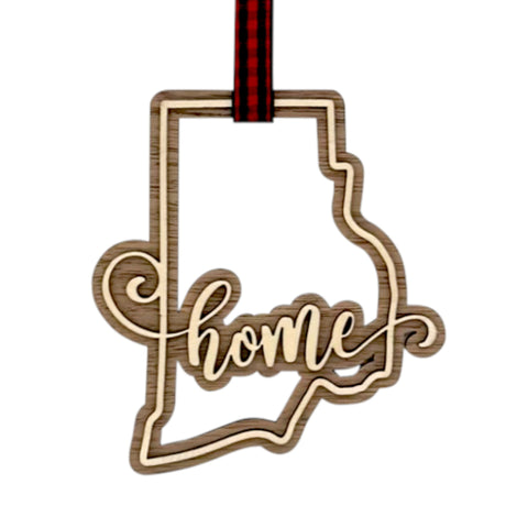 Rhode Island Home Double Layer Ornament