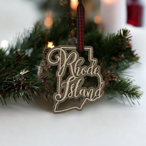 Rhode Island Double Layer Ornament