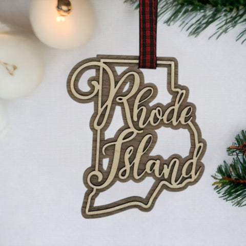 Rhode Island Double Layer Ornament