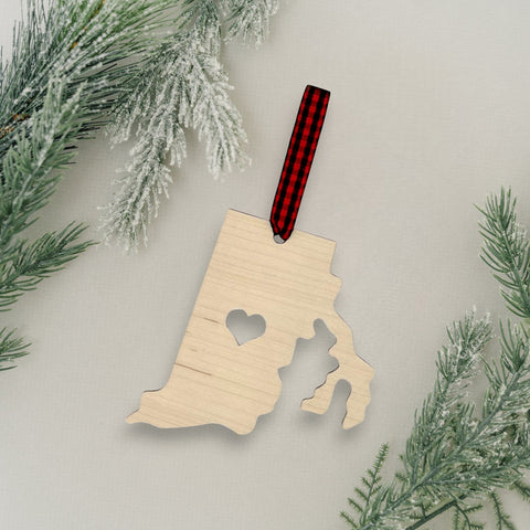 Rhode Island Heart Ornament