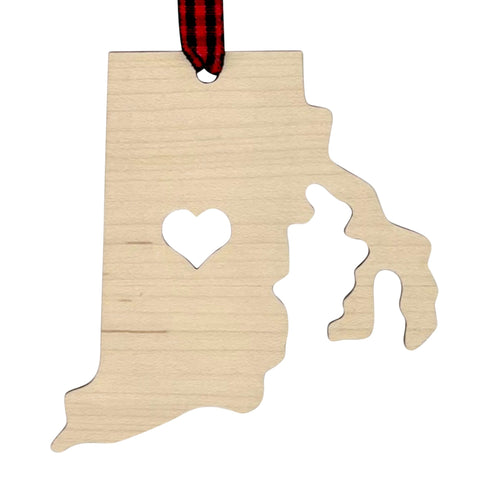 Rhode Island Heart Ornament