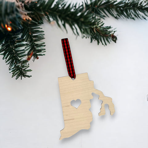 Rhode Island Heart Ornament