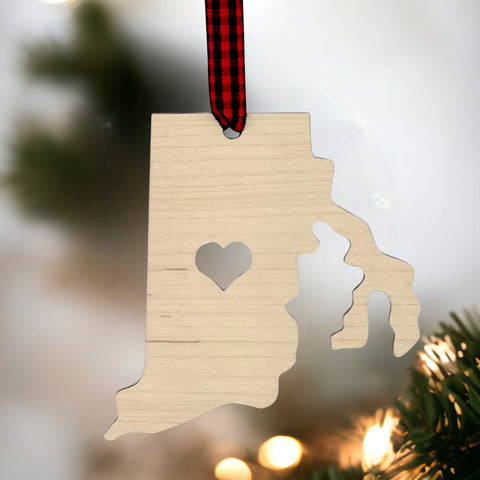 Rhode Island Heart Ornament