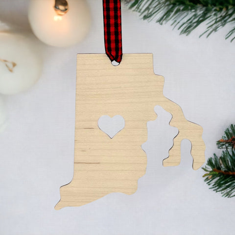 Rhode Island Heart Ornament