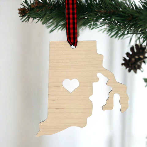 Rhode Island Heart Ornament