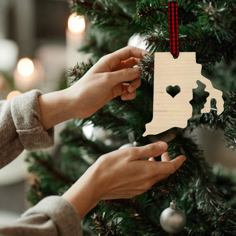 Rhode Island Heart Ornament