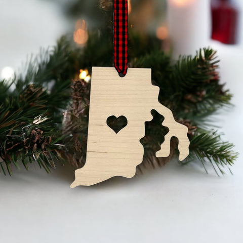 Rhode Island Heart Ornament