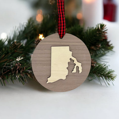 Rhode Island Raised Ornament